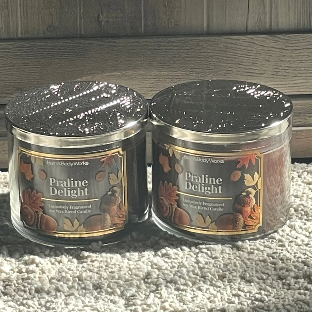 Bath & Body Works Praline Delight Scented Candle Set - Picture 1 of 7